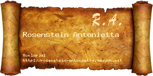 Rosenstein Antonietta névjegykártya
